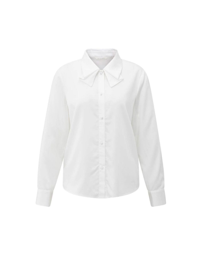 Yaya Blouse with bow collar detail 00000 Pure white