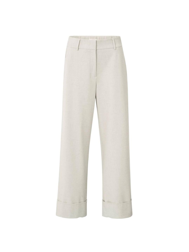 Yaya Trousers with turn-ups 990312 Cloud grey melange