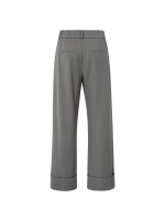 Yaya Trousers with turn-ups 990332 dark taupe mel
