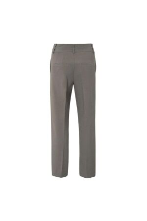 Yaya Trousers with double waistband 990332 Dark taupe grey mel