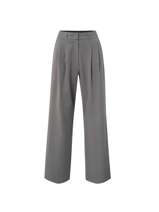 Yaya Woven trousers with pleats 80307 Dark night grey