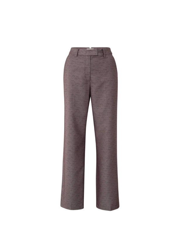 Yaya Shiny woven trousers 916191 Fudge purple dessin