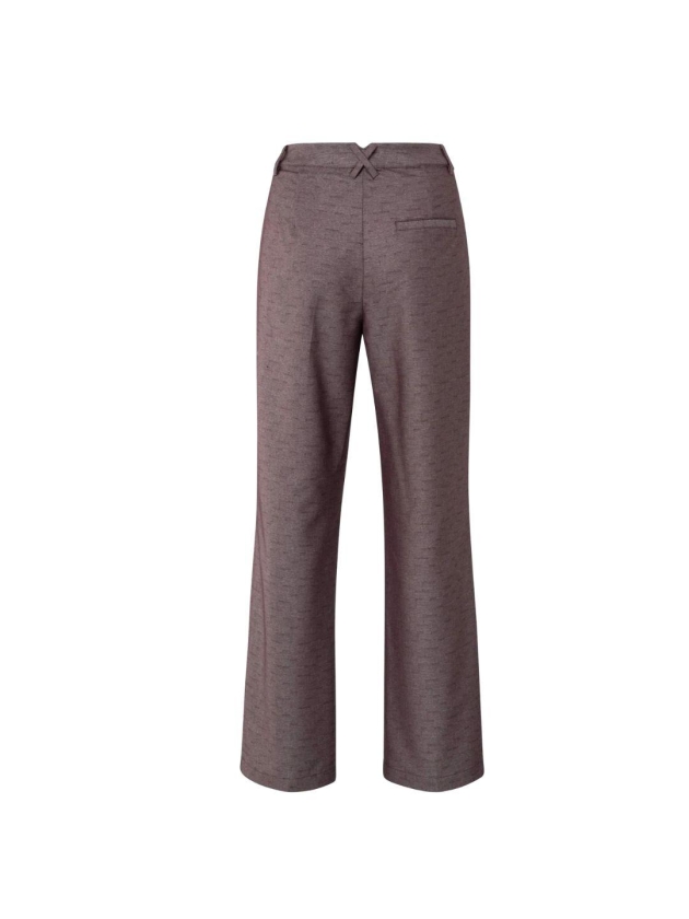 Yaya Shiny woven trousers 916191 Fudge purple dessin