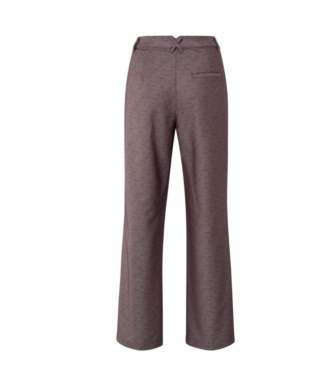 Yaya Shiny woven trousers 916191 Fudge purple dessin