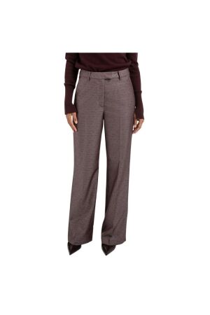Yaya Shiny woven trousers 916191 Fudge purple dessin