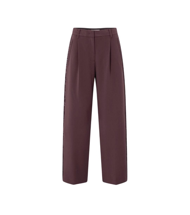 Yaya Trousers with satin side tape 916191 Fudge purple 