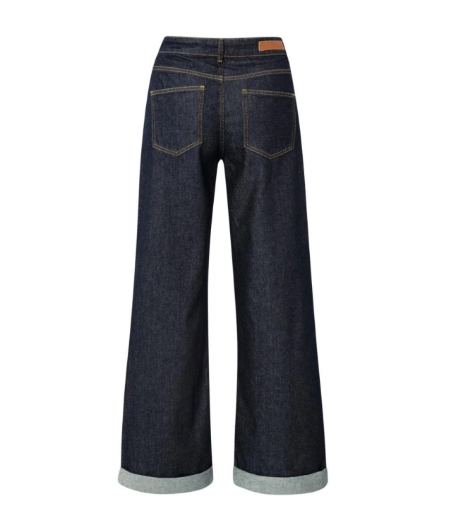 Yaya Loose fit denim with roll-ups 99024 Dark blue denim