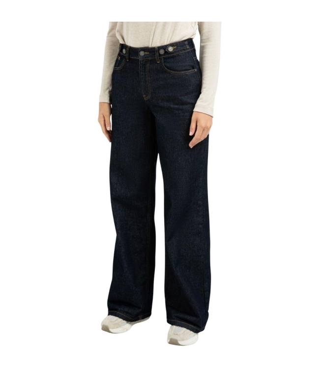 Yaya Loose fit denim with roll-ups 99024 Dark blue denim