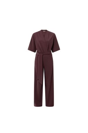 Yaya Jumpsuit with short sleeves 916191 Fudge purple 