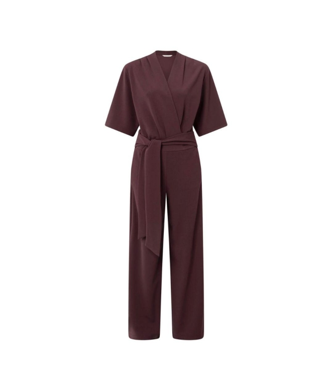 Yaya Jumpsuit with short sleeves 916191 Fudge purple 