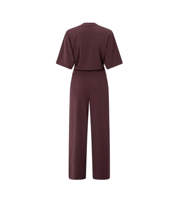 Yaya Jumpsuit with short sleeves 916191 Fudge purple 