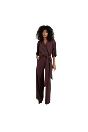 Yaya Jumpsuit with short sleeves 916191 Fudge purple 