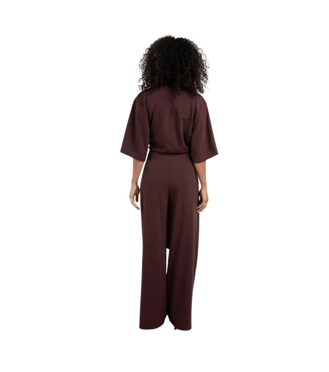 Yaya Jumpsuit with short sleeves 916191 Fudge purple 