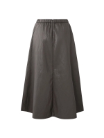 Yaya Faux leather A-line midi skirt 99033 Dark taupe grey