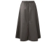 Yaya Faux leather A-line midi skirt 99033 Dark taupe grey