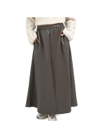 Yaya Faux leather A-line midi skirt 99033 Dark taupe grey