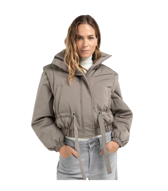 Yaya Jacket with zip-off sleeves 99032 Taupe grey