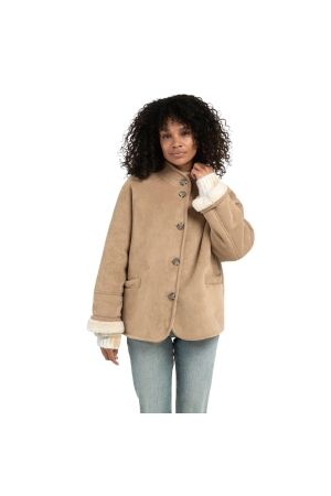 Yaya Oversized lammy coat 99030 Light camel