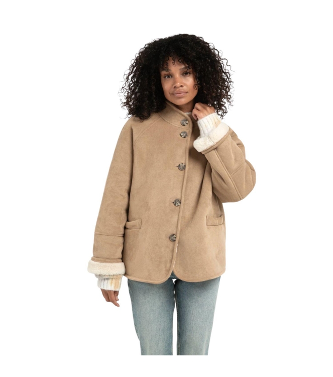 Yaya Oversized lammy coat 99030 Light camel