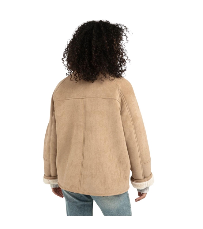 Yaya Oversized lammy coat 99030 Light camel