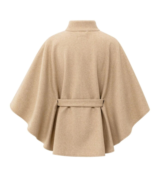 Yaya Soft woven poncho with collar 990302 Light camel mel