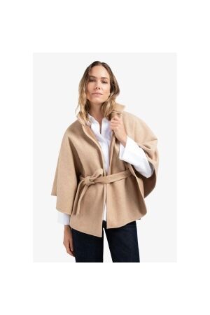 Yaya Soft woven poncho with collar 990302 Light camel mel