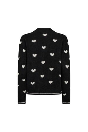 Freequent Jacquards long sleeve Black w. moonbeam mel