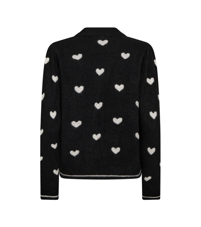 Freequent Jacquards long sleeve Black w. moonbeam mel