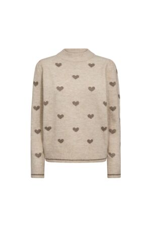 Freequent Jacquards long sleeve Moonbeam mel w. deser t mel