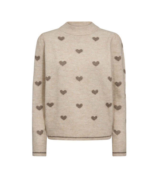 Freequent Jacquards long sleeve Moonbeam mel w. deser t mel