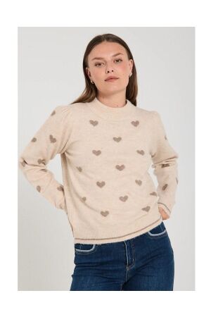 Freequent Jacquards long sleeve Moonbeam mel w. deser t mel