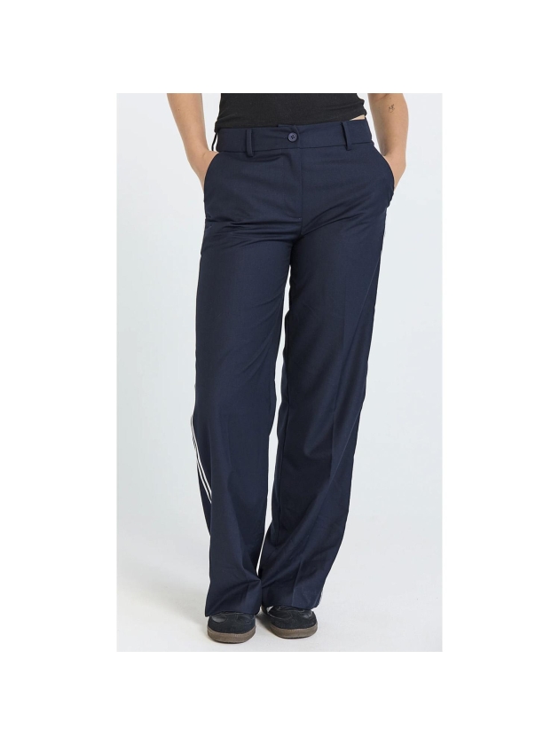 Freequent Wide leg sportydeco tape Salute w.star offwhite