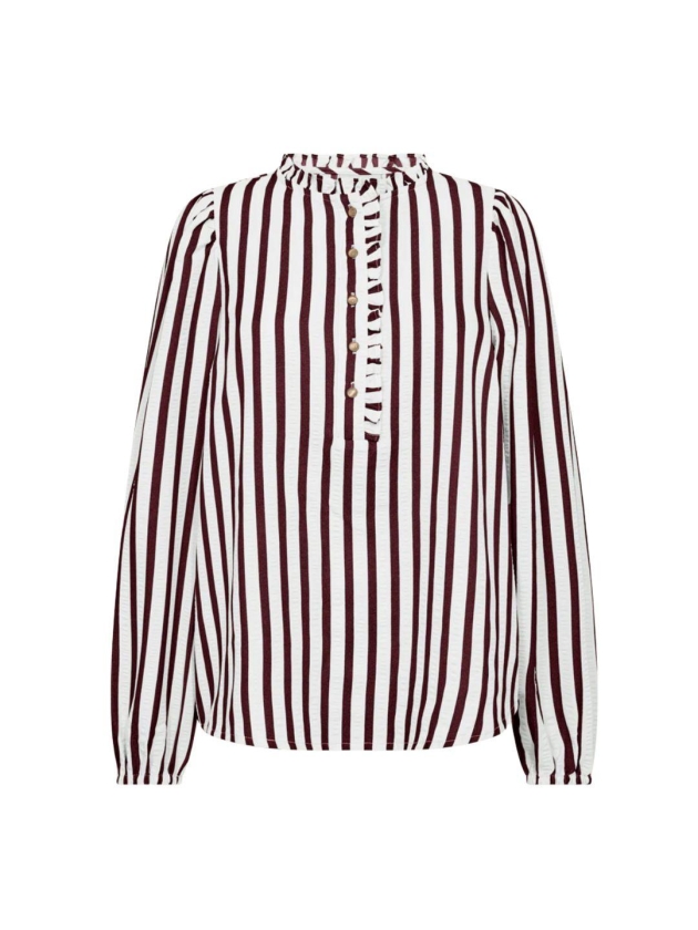 Freequent Yarn dyed stripe Star off white w. port royale