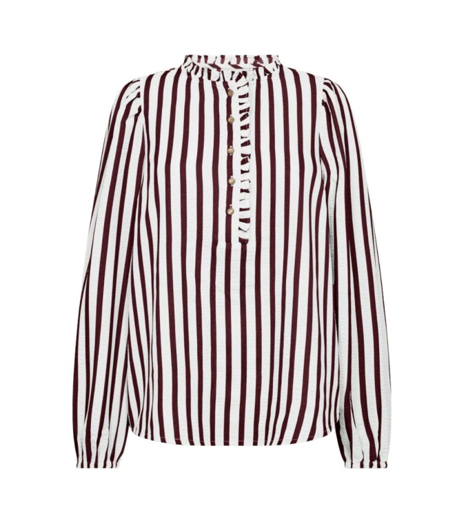 Freequent Yarn dyed stripe Star off white w. port royale