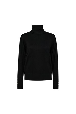 Freequent Plain flat gold button black