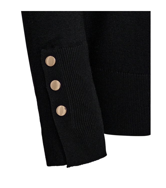 Freequent Plain flat gold button black
