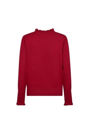 Freequent Turtle neck w. frill diamond buttons Chili pepper