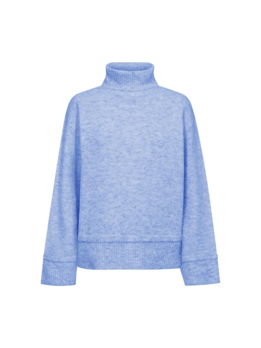 Freequent Rollneck button detail Wedgewood melange