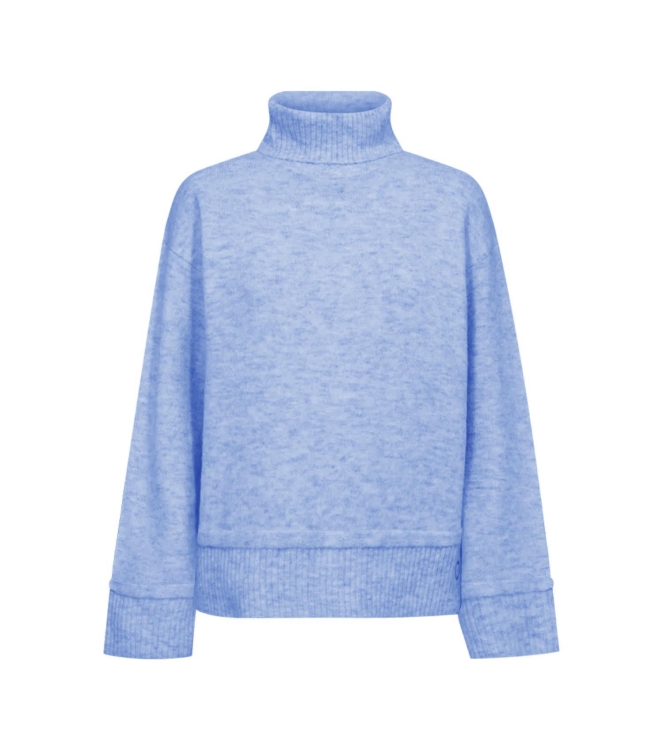 Freequent Rollneck button detail Wedgewood melange