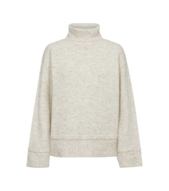 Freequent Rollneck button detail Moonbeam melange