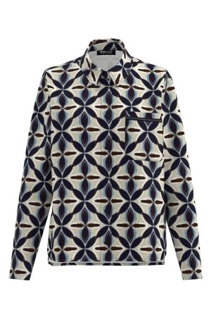 Frank Walder W51Bluse 507080 Beige/bro print