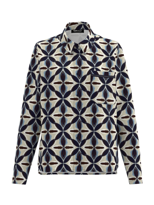 Frank Walder W51Bluse 507080 Beige/bro print