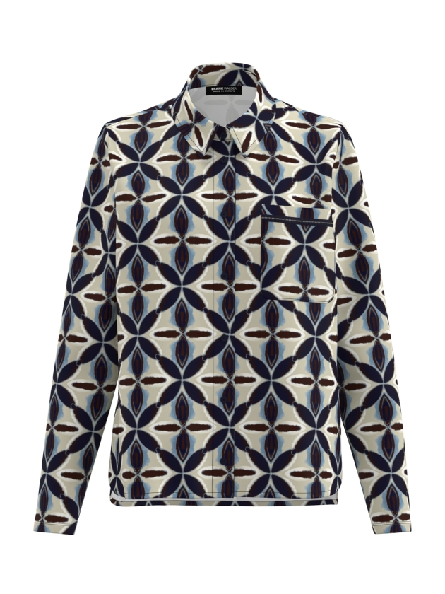 Frank Walder W51Bluse 507080 Beige/bro print