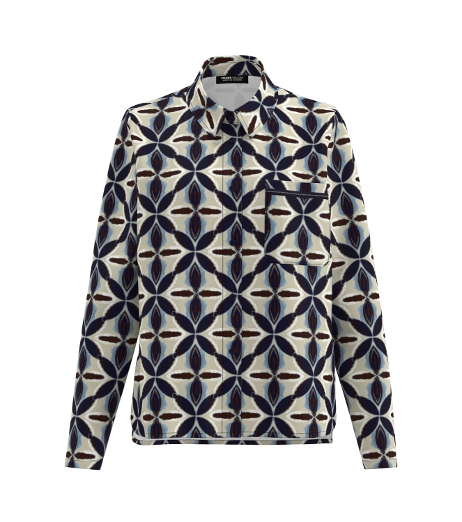 Frank Walder W51Bluse 507080 Beige/bro print
