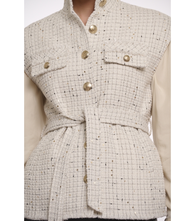 Rino en Pelle Tweed waistcoat 9030 birch