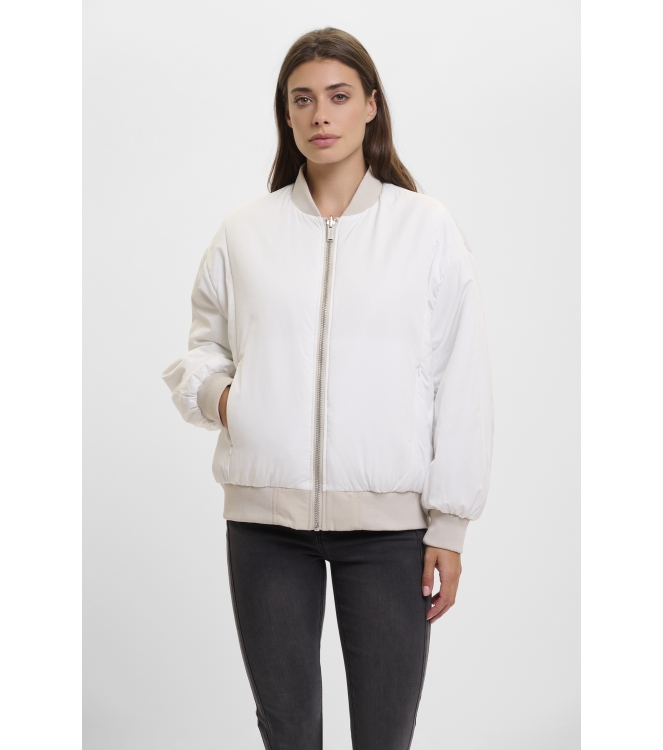 Rino en Pelle Reversible bomber jacket 10823 fog grey and snow white