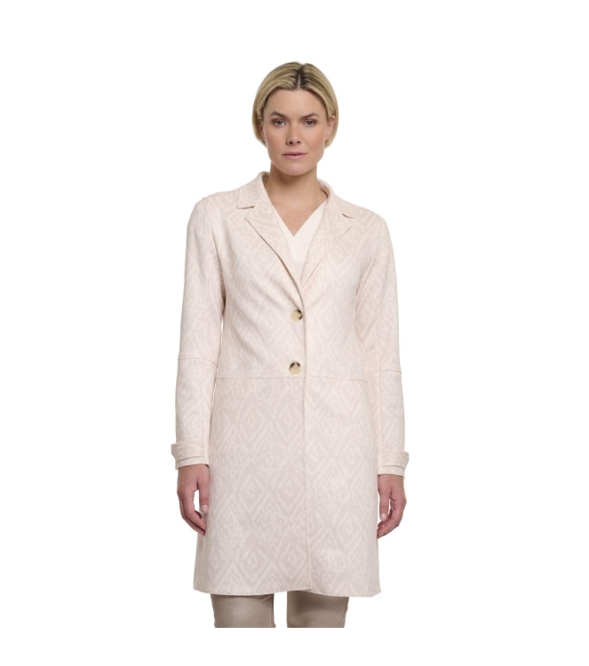 Rino en Pelle Faux suede coat 10824 birch ikat