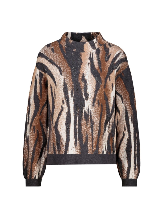 Monari Pullover 887 Anthra gemustert