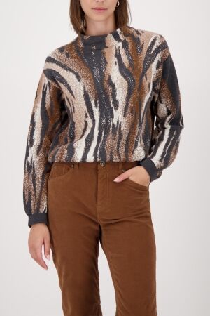 Monari Pullover 887 Anthra gemustert