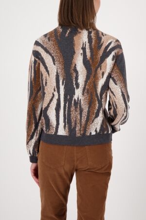 Monari Pullover 887 Anthra gemustert